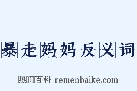暴走妈妈反义词是什么意思的图片